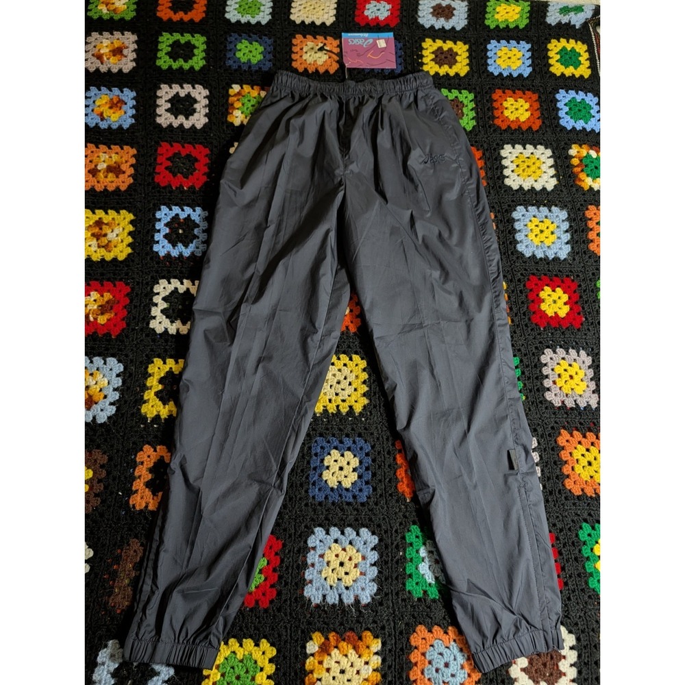 Vintage 90s Asics Track Pants Women's Size Large Black - Picture 1 of 9
